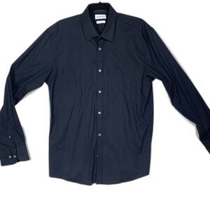 Lindbergh White Mens Large Black Shirt Slim Fit Button Up Long Sleeve Nordstrom